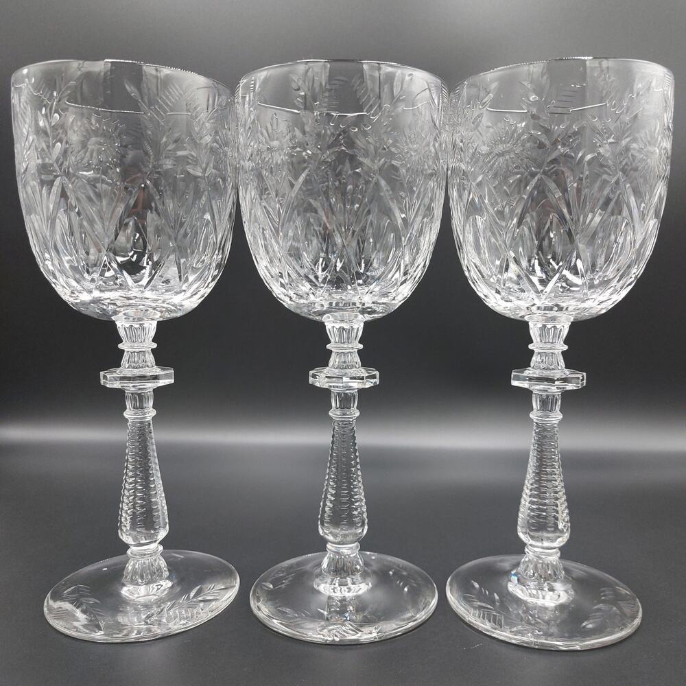 Rock Sharpe Vintage Wine Glasses/Crystal Water Goblets Set of 3
